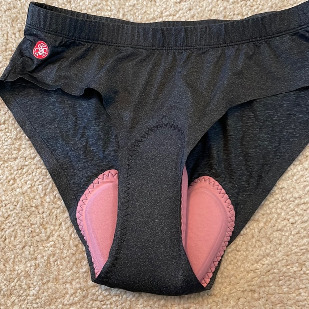 Padded cycling bikini panties, rainbow colors large